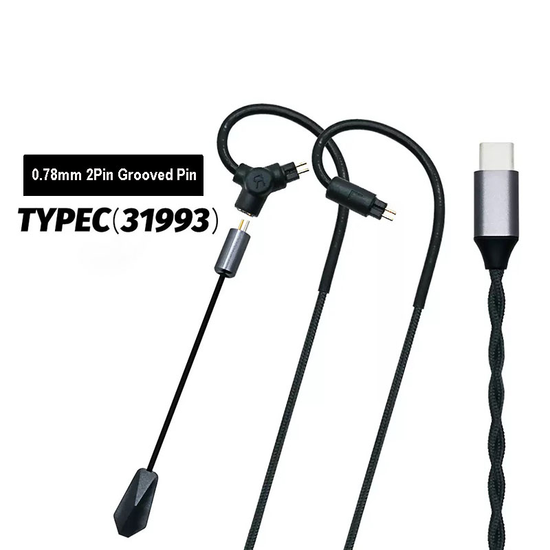 Usb C Earphone - 0,78 QDC MMCX Gaming-Kopfhörerkabel 3,5mm Typ-C