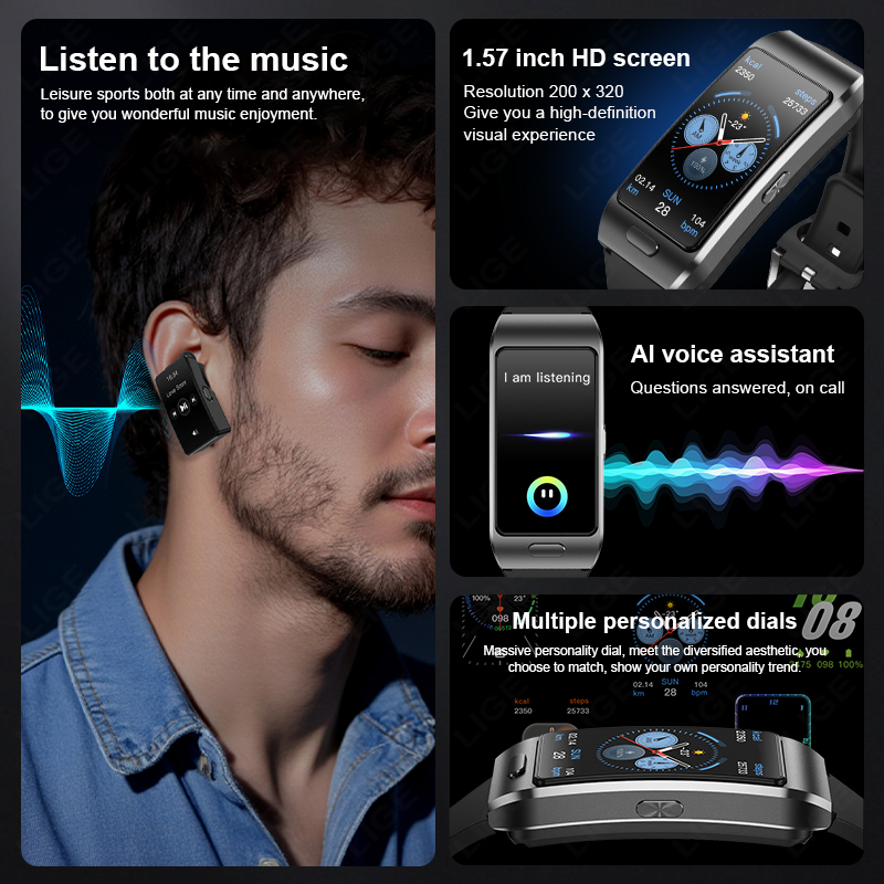 LIGE Neue Smartwatch mit Ohrhö – Wireless Earbuds Tws Bewertung und Preis