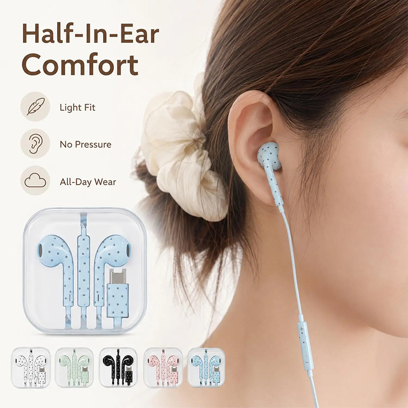 Niedliche Polka-Dot-Stern-Typ- – Usb C Earphone Bewertung und Preis